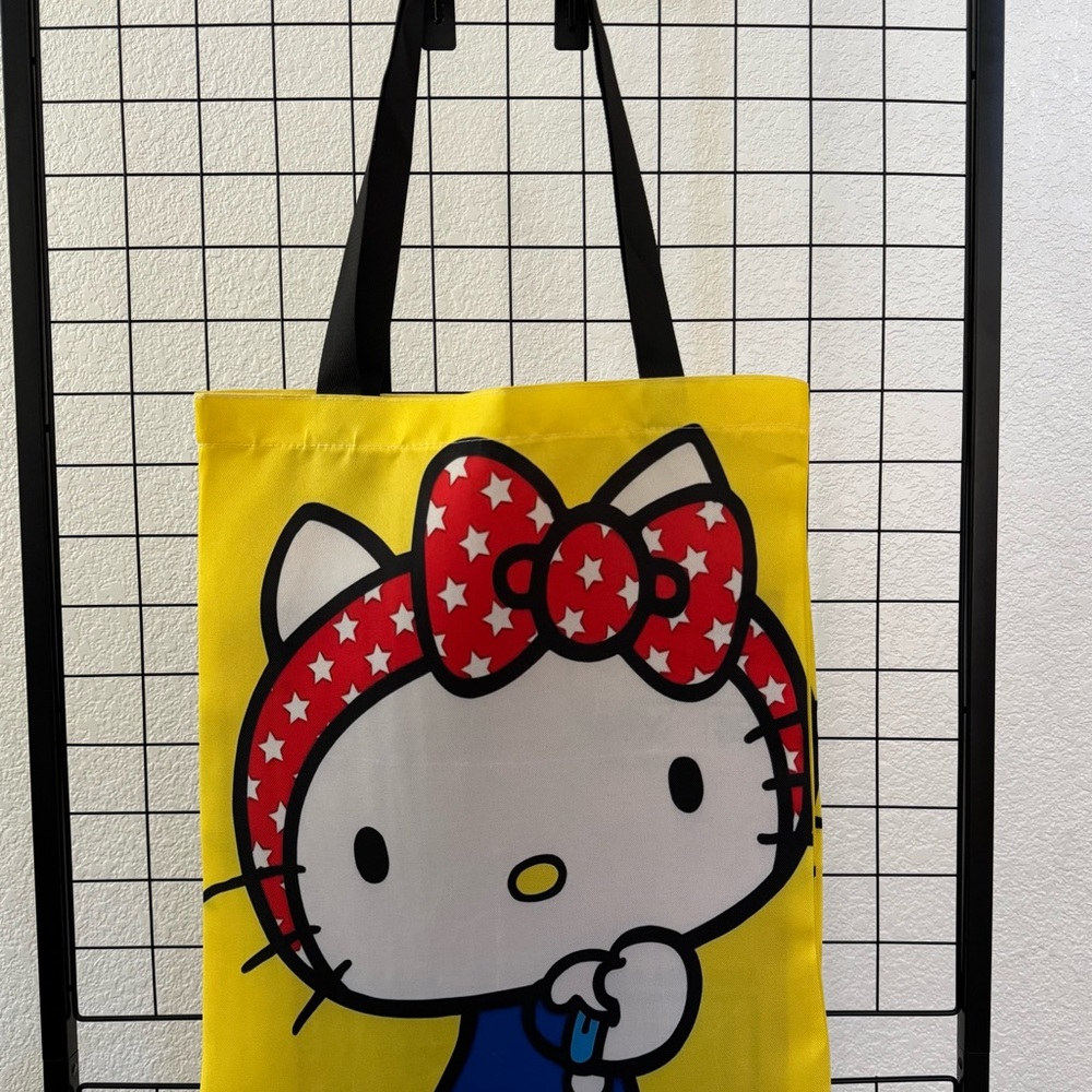Hello Kitty as Rosie the Riveter Tote Bag